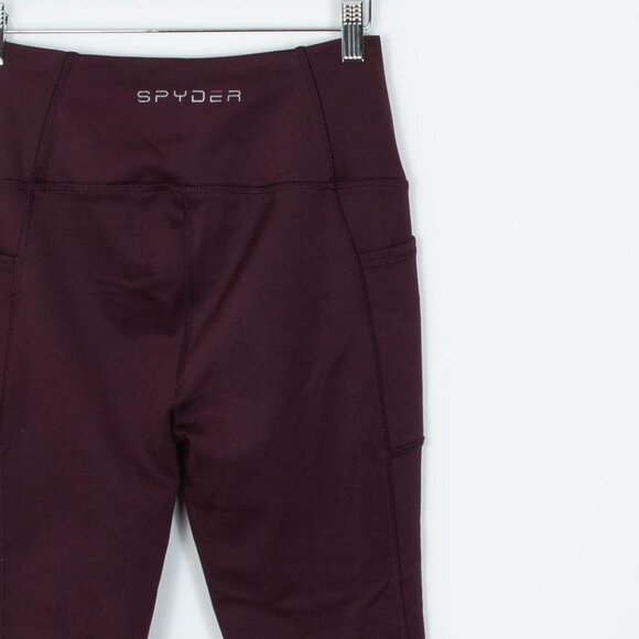 Spyder Active Maroon Athletic Fleece Leggings Womens Size Small - Picture 7 of 8